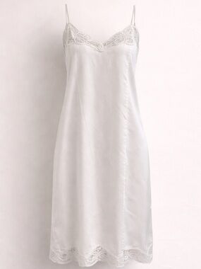 AXIOM White Lace Cotton Slip Dress Nightgown Large
